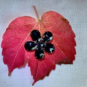 Black Flower Brooch Pin.